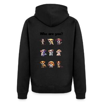 Dog9x9 - Unisex Premium Bio Zip Hoodie - Schwarz - Hinten - Nico (187cm)