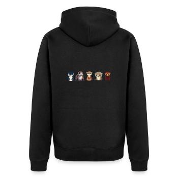 OtterShort - Unisex Premium Bio Zip Hoodie - Schwarz - Hinten - Nico (187cm)