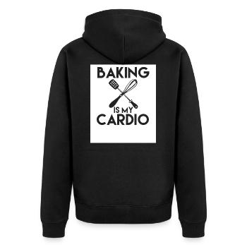 Funny Baking Shirt Cute Gift Baker - Unisex Premium Bio Zip Hoodie - Schwarz - Hinten - Nico (187cm)