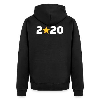 2020 - Unisex Premium Organic Zip Hoodie - black - Back - Nico (187cm)