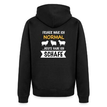 Schaf Schafe Hirte Schäfer Schafbesitzer Geschenk - Unisex Premium Bio Zip Hoodie - Schwarz - Hinten - Nico (187cm)