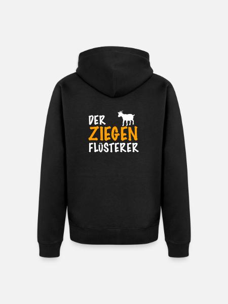Ziegen Flüsterer - Unisex Premium Bio Zip Hoodie - Schwarz