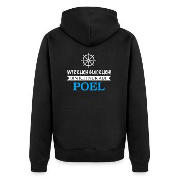 Poel Ostsee Insel Design - Unisex Premium Bio Zip Hoodie - Schwarz - Hinten - Nico (187cm)