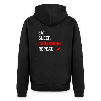 Canyoning - Unisex Premium Organic Zip Hoodie - black - Back - Nico (187cm)