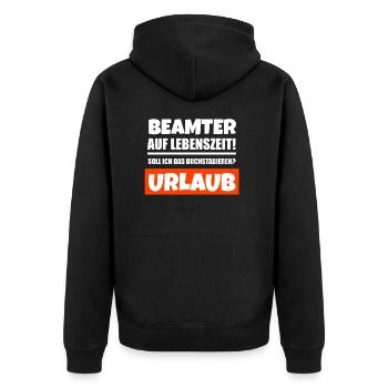 Beamter Beamte Geschenkidee - Unisex Premium Bio Zip Hoodie - Schwarz - Hinten - Nico (187cm)