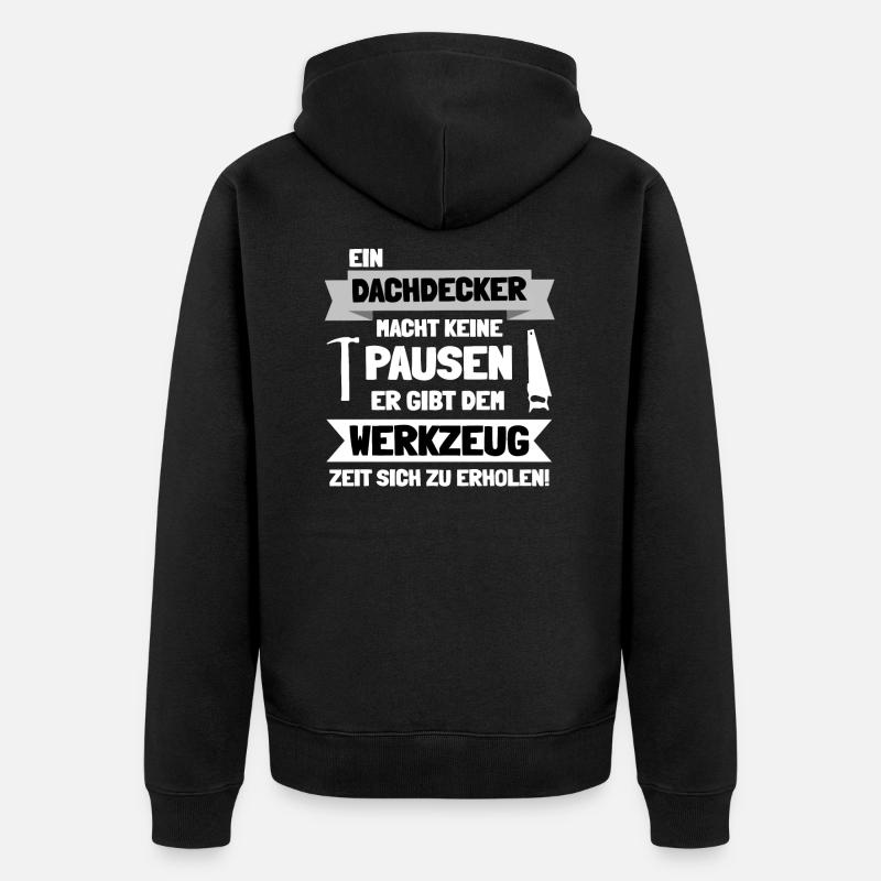 Dachdecker - Unisex Premium Bio Zip Hoodie - Schwarz
