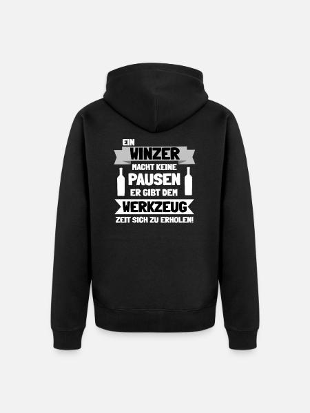 Winzer - Unisex Premium Bio Zip Hoodie - Schwarz