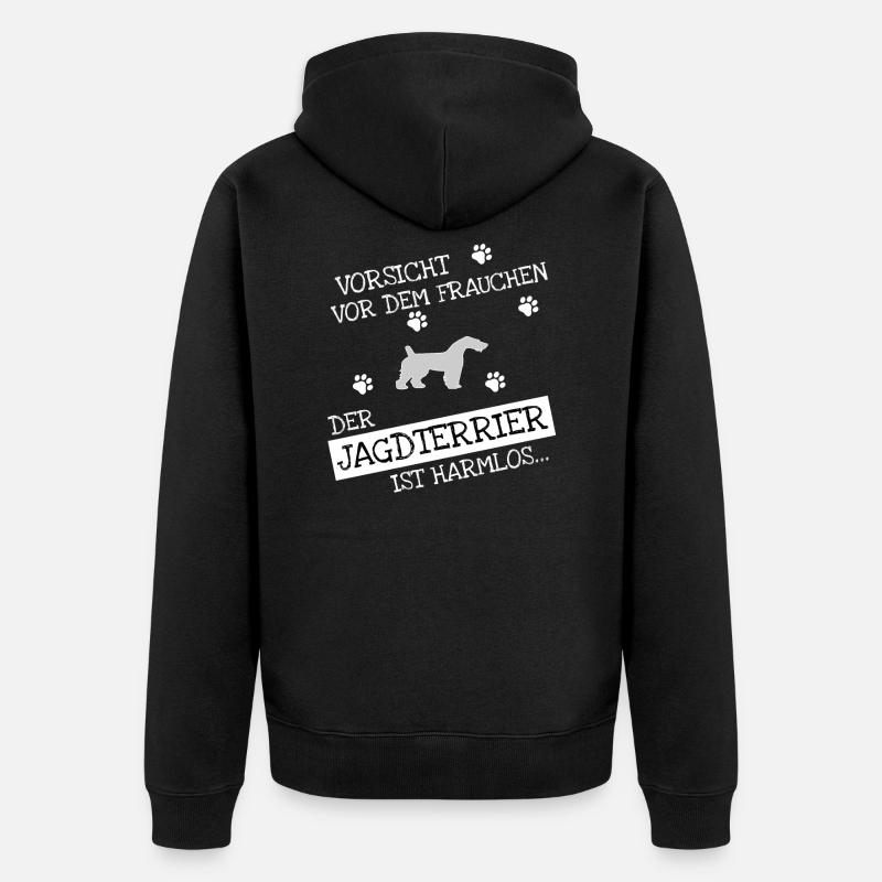 Jagdterrier Geschenkidee - Unisex Premium Bio Zip Hoodie - Schwarz