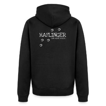 Haflinger Haflingerzucht Pferdesport - Unisex Premium Bio Zip Hoodie - Schwarz - Hinten - Nico (187cm)