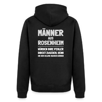 Hommes de Rosenheim - Veste à capuche bio Premium Unisexe - noir - Dos - Nico (187cm)