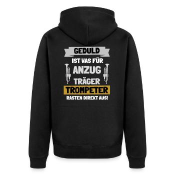 Trompeter - Unisex Premium Bio Zip Hoodie - Schwarz - Hinten - Nico (187cm)