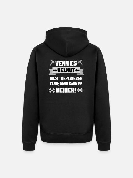 Helmut mein Name - Unisex Premium Bio Zip Hoodie - Schwarz