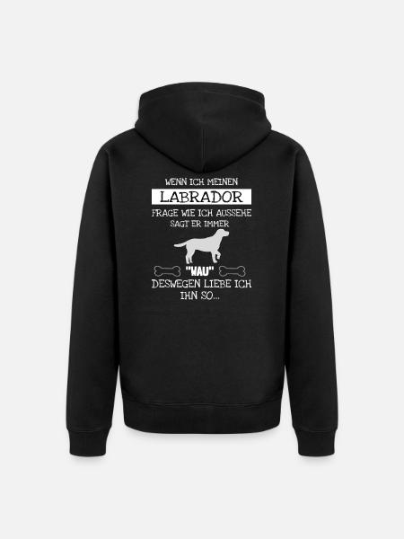 Hund Labrador - Unisex Premium Bio Zip Hoodie - Schwarz