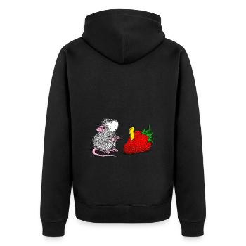 Rat et anniversaire - Veste à capuche bio Premium Unisexe - noir - Dos - Nico (187cm)