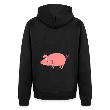 Cochon roz4 - Veste à capuche bio Premium Unisexe - noir - Dos - Nico (187cm)