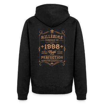 Cadeau D'anniversaire Millésime Fabriqué En 1998 - Veste à capuche bio Premium Unisexe - noir - Dos - Nico (187cm)