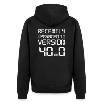 40. Geburtstag - Unisex Premium Bio Zip Hoodie - Schwarz - Hinten - Nico (187cm)