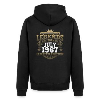 Légende Juillet 1967 55ème Anniversaire Cadeau Hommes - Veste à capuche bio Premium Unisexe - noir - Dos - Nico (187cm)