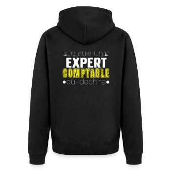 Expert Comptable Comptabilité Cadeau Homme Humour - Veste à capuche bio Premium Unisexe - noir - Dos - Nico (187cm)