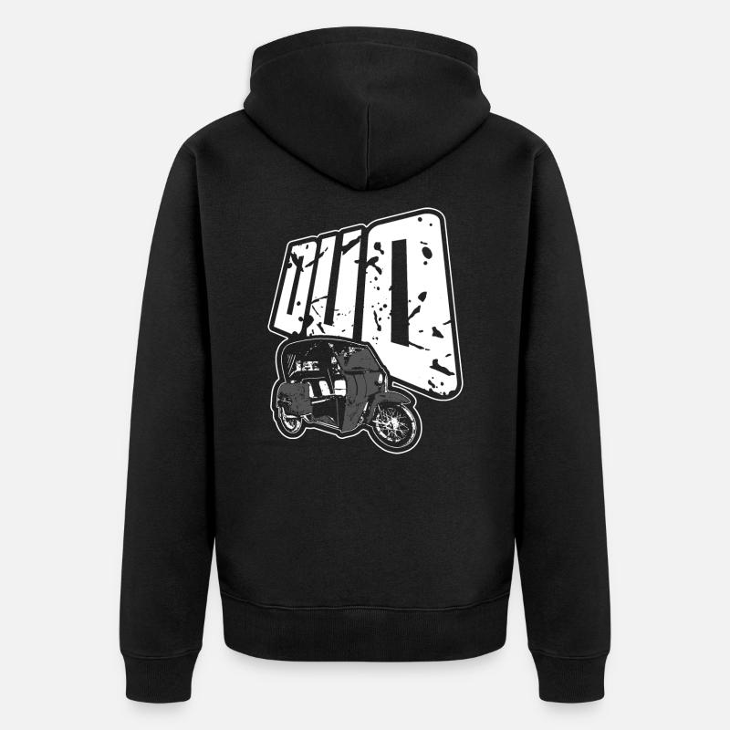 Duo DDR Tricycle - Cyclomoteur - Veste à capuche bio Premium Unisexe - noir