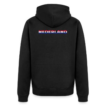 Netherlands - Unisex Premium Organic Zip Hoodie - black - Back - Nico (187cm)