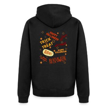 NOT PERFECT - Unisex Premium Organic Zip Hoodie - black - Back - Nico (187cm)