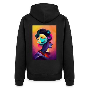 Bal masqué à Venise - Veste à capuche bio Premium Unisexe - noir - Dos - Nico (187cm)