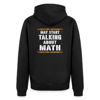 Möge ich anfangen, über Mathe zu sprechen, ist meine Superkraft, - Unisex Premium Bio Zip Hoodie - Schwarz - Hinten - Nico (187cm)