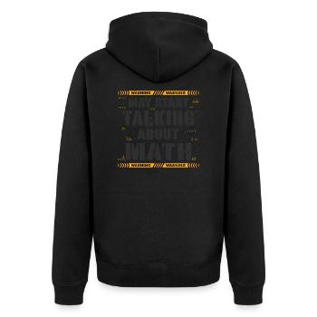 Möge ich anfangen, über Mathe zu sprechen, ist meine Superkraft, - Unisex Premium Bio Zip Hoodie - Schwarz - Hinten - Nico (187cm)
