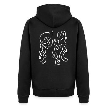 Lion Résumé - Veste à capuche bio Premium Unisexe - noir - Dos - Nico (187cm)