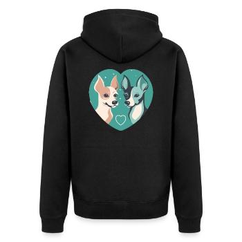 Liebe zu Hunden - Unisex Premium Bio Zip Hoodie - Schwarz - Hinten - Nico (187cm)