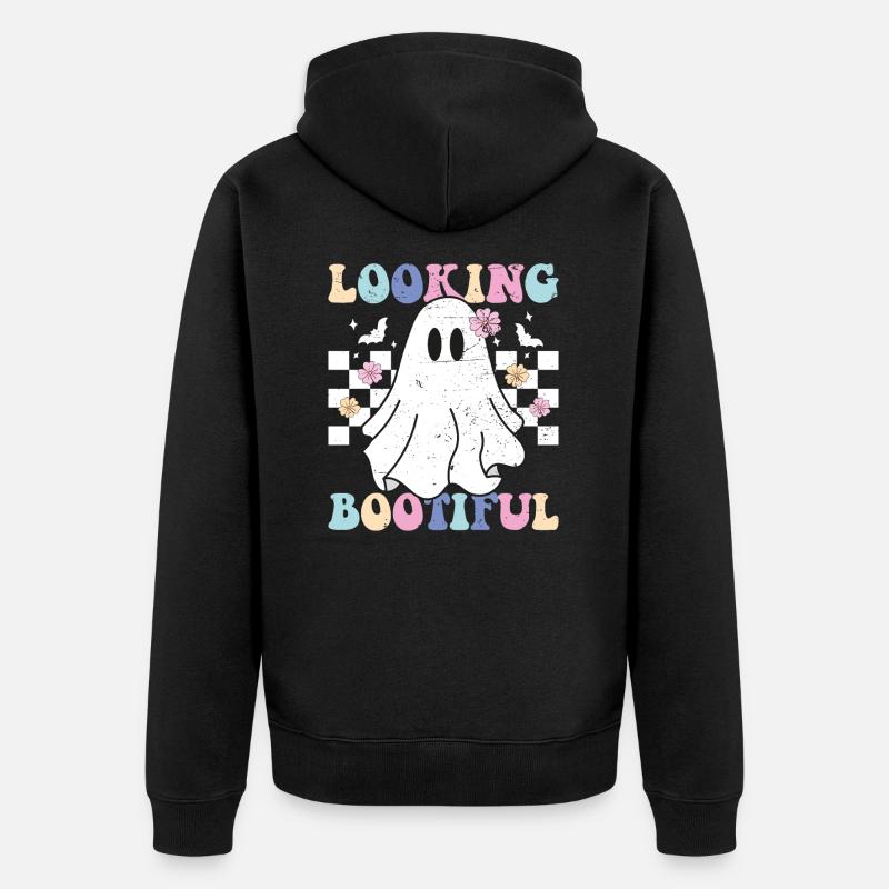 looking bootiful ghost halloween - Veste à capuche bio Premium Unisexe - noir