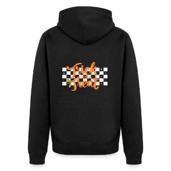 trick or treat funny halloween - Veste à capuche bio Premium Unisexe - noir - Dos - Nico (187cm)