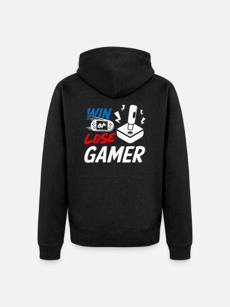 Win or Lose Gamer - Unisex Premium Organic Zip Hoodie - black