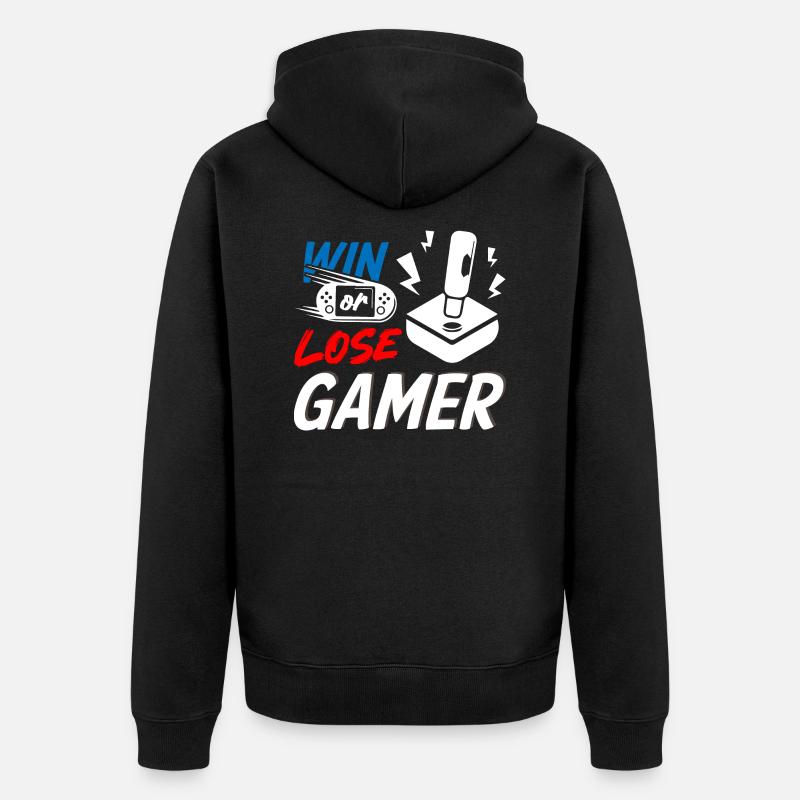 Gagner ou perdre Gamer - Veste à capuche bio Premium Unisexe - noir
