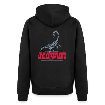 scorpion - Unisex Premium Organic Zip Hoodie - black - Back - Nico (187cm)