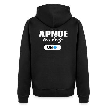 Diver Oxygen Apnea Mode Diving Dive Time - Unisex Premium Organic Zip Hoodie - black - Back - Nico (187cm)
