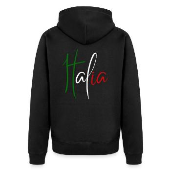 Drapeau italien, fierté italienne - Veste à capuche bio Premium Unisexe - noir - Dos - Nico (187cm)