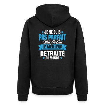 Pas parfait mais le meilleur retraité du monde - Veste à capuche bio Premium Unisexe - noir - Dos - Nico (187cm)