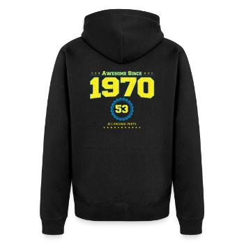 Awesome 1970 Shirt für Männer Frauen 53 Jahre alt 53. - Unisex Premium Bio Zip Hoodie - Schwarz - Hinten - Nico (187cm)