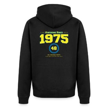 Awesome 1975 Shirt für Männer Frauen 48 Jahre alt 48. - Unisex Premium Bio Zip Hoodie - Schwarz - Hinten - Nico (187cm)
