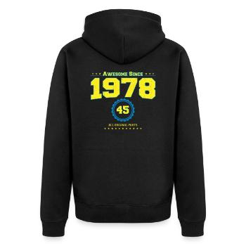 Super chemise 1978 pour hommes femmes 45 ans 45ème - Veste à capuche bio Premium Unisexe - noir - Dos - Nico (187cm)