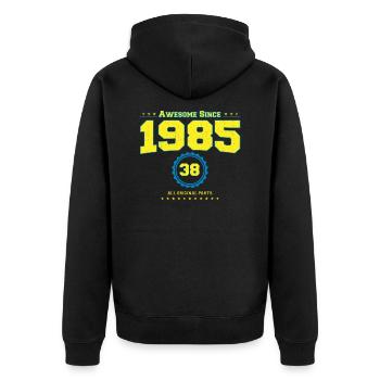 Awesome 1985 Shirt für Männer Frauen 38 Jahre alt 38. - Unisex Premium Bio Zip Hoodie - Schwarz - Hinten - Nico (187cm)