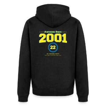 Super chemise 2001 pour hommes femmes 22 ans 22ème - Veste à capuche bio Premium Unisexe - noir - Dos - Nico (187cm)