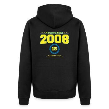 Super chemise 2008 pour hommes femmes 15 ans 15ème - Veste à capuche bio Premium Unisexe - noir - Dos - Nico (187cm)