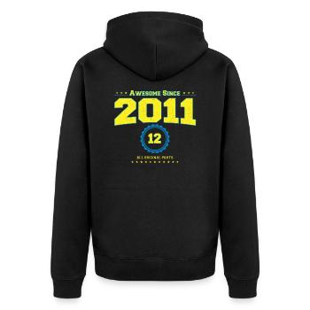 Awesome 2011 Shirt für Männer Frauen 12 Jahre alt 12. - Unisex Premium Bio Zip Hoodie - Schwarz - Hinten - Nico (187cm)