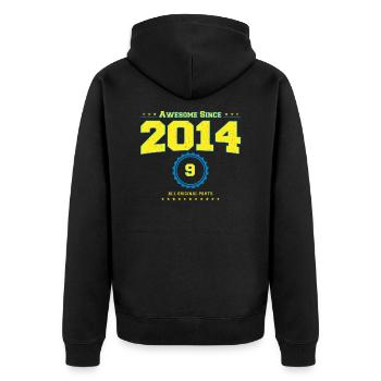 Super 2014 Shirt für Männer Frauen 9 Jahre alt 9th - Unisex Premium Bio Zip Hoodie - Schwarz - Hinten - Nico (187cm)