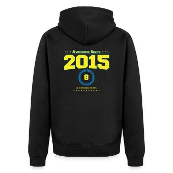 Super chemise 2015 pour hommes femmes 8 ans 8ème - Veste à capuche bio Premium Unisexe - noir - Dos - Nico (187cm)