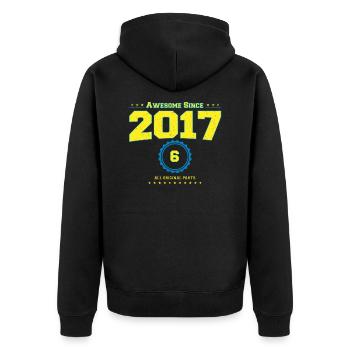 Awesome 2017 Shirt for Men Women 6 Year Old 6th - Unisex Premium Organic Zip Hoodie - black - Back - Nico (187cm)
