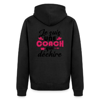 Je suis une coach qui déchire - Veste à capuche bio Premium Unisexe - noir - Dos - Nico (187cm)